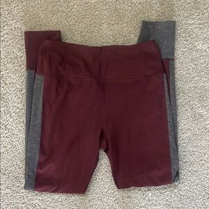 VUORI Maroon and Gray Leggings sz S